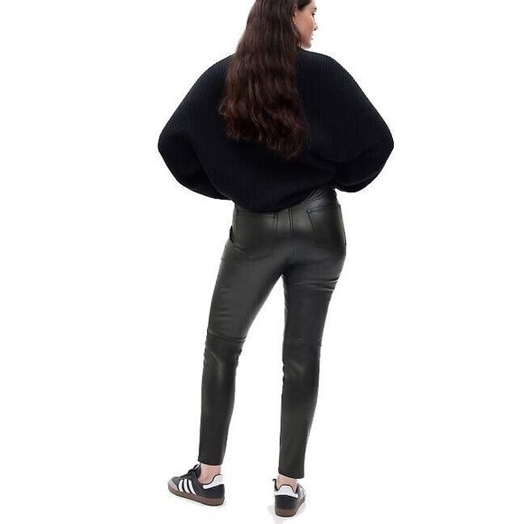 NWT 32/14T TALL Gap Mid Rise Stretch Vegan Faux Leather True Skinny Pants 32T - Picture 3 of 7